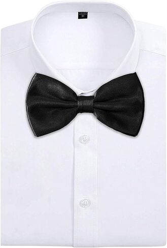 AVANTMEN Men's Bowties Formal Satin Solid - 6/12 Pack Bow Ties Pre-tied Adjustable Ties for Men Many Colors Option in bulk in Kuwait