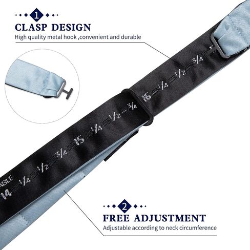 DiBanGu 3PCS Bow Ties for Men Self Tie Bow Tie and Pocket Square Set Adjustable Solid Satin Formal Tuxedo Bow Tie Wedding in Kuwait