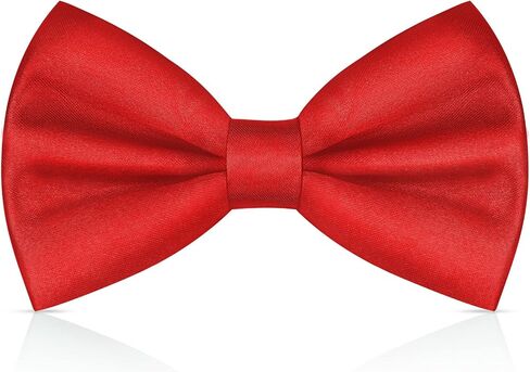 Men's Bow Tie, Classic Solid Color Pre-Tied Bow Tie for Men Satin Tux Bowtie Set Adjustable Formal Neck Bowtie in Kuwait