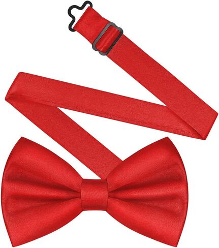 Men's Bow Tie, Classic Solid Color Pre-Tied Bow Tie for Men Satin Tux Bowtie Set Adjustable Formal Neck Bowtie in Kuwait