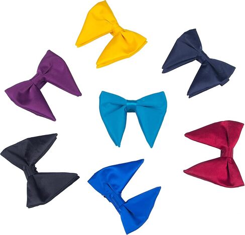 Lovacely Mens Oversized Satin Silk Bow Tie Solid Color Formal Tuxedo Big Bowtie in Saudi Arabia