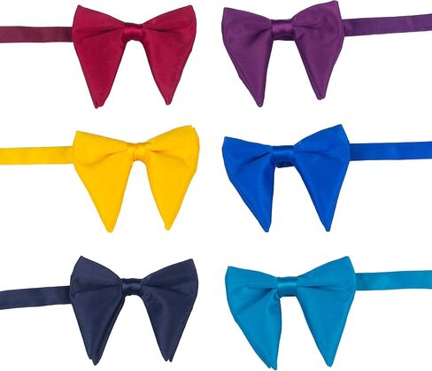Lovacely Mens Oversized Satin Silk Bow Tie Solid Color Formal Tuxedo Big Bowtie in Saudi Arabia