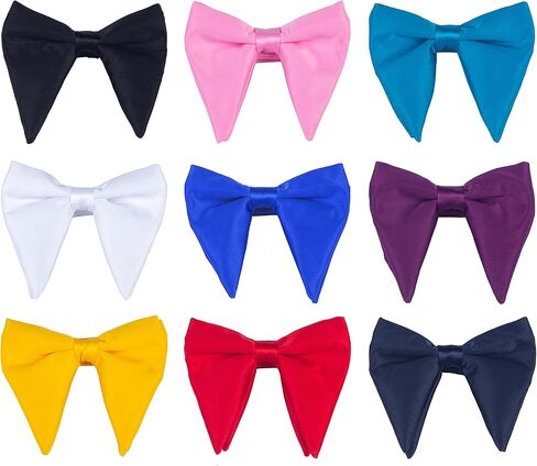 Lovacely Mens Oversized Satin Silk Bow Tie Solid Color Formal Tuxedo Big Bowtie in Saudi Arabia