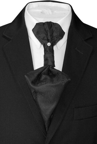 Vesuvio Napoli PreTied ASCOT Solid PAISLEY Color Cravat Men's Neck Tie 21 Colors in Saudi Arabia