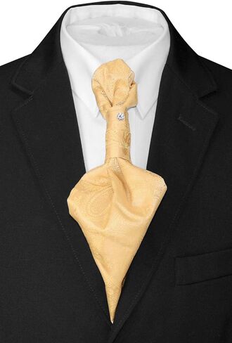 Vesuvio Napoli PreTied ASCOT Solid PAISLEY Color Cravat Men's Neck Tie 21 Colors in Saudi Arabia