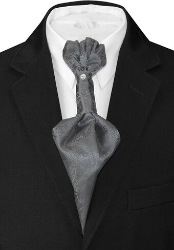 Vesuvio Napoli PreTied ASCOT Solid PAISLEY Color Cravat Men's Neck Tie 21 Colors in Saudi Arabia