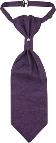 Vesuvio Napoli PreTied ASCOT Solid PAISLEY Color Cravat Men's Neck Tie 21 Colors in Saudi Arabia