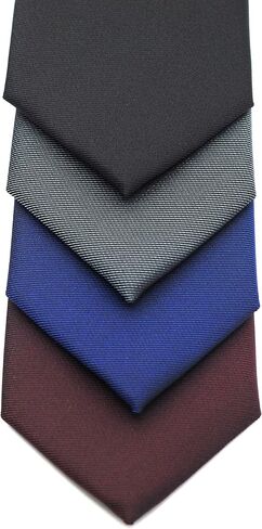ZENXUS Skinny Solid Ties for Men, 2.5 inch Slim Plain Neckties 4-Pack in Kuwait