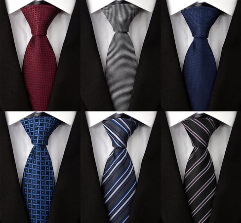 Adulove Men's Necktie Classic Silk Tie Woven Jacquard Neck Ties 6 PCS in Saudi Arabia