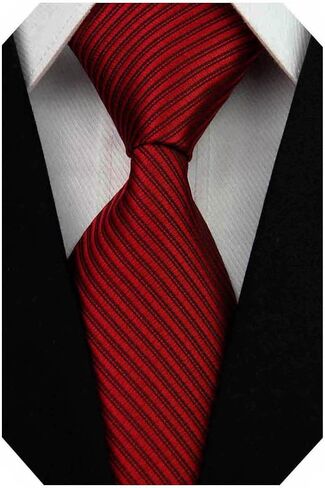 Wehug Men's Classic Solid Tie Silk Woven Necktie Jacquard Neck Ties For Men in Kuwait
