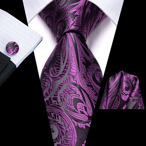 Dubulle Mens Paisely Silk Tie for Men Necktie and Pocket Square Set in Saudi Arabia
