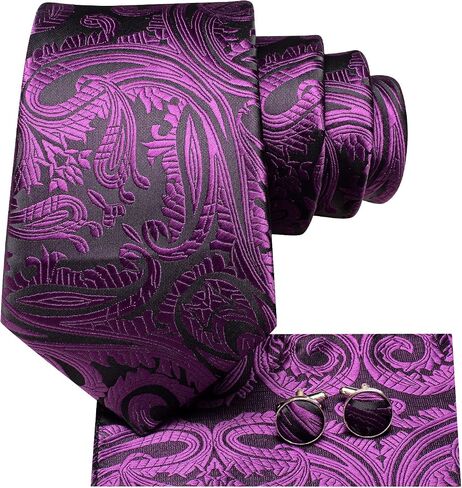 Dubulle Mens Paisely Silk Tie for Men Necktie and Pocket Square Set in Saudi Arabia