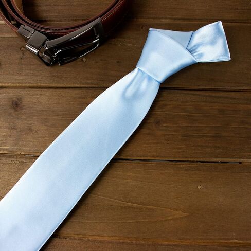 Spring Notion Men's Solid Color Satin Microfiber Tie, Regular and Skinny Width in Saudi Arabia
