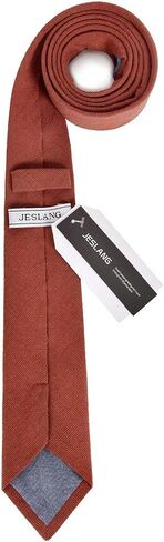 JESLANG Men's Skinny Tie 2.56" Cotton Linen Necktie Perfect for Formal and Casual Occasions in Saudi Arabia