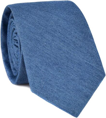 JESLANG Men's Skinny Tie 2.56" Cotton Linen Necktie Perfect for Formal and Casual Occasions in Saudi Arabia