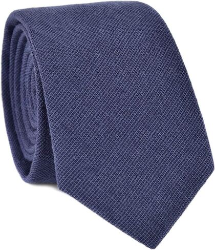 JESLANG Men's Skinny Tie 2.56" Cotton Linen Necktie Perfect for Formal and Casual Occasions in Saudi Arabia