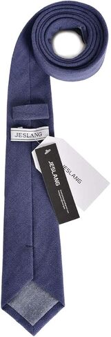 JESLANG Men's Skinny Tie 2.56" Cotton Linen Necktie Perfect for Formal and Casual Occasions in Saudi Arabia