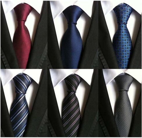 WeiShang Lot 6 PCS Classic Men's Silk Tie Necktie Woven JACQUARD Neck Ties in Saudi Arabia
