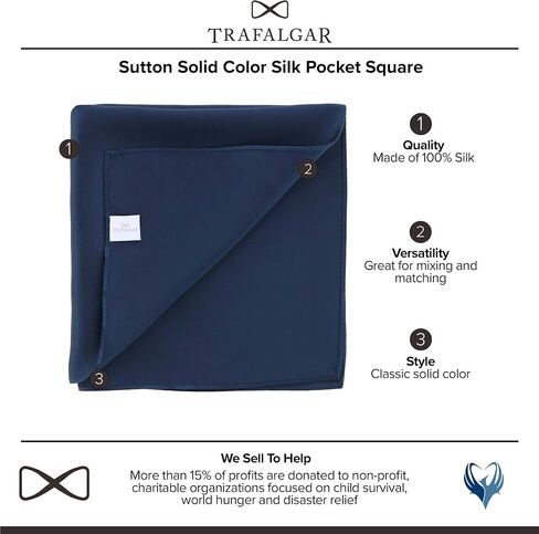 Trafalgar Sutton Solid Color Silk Pocket Square in Kuwait