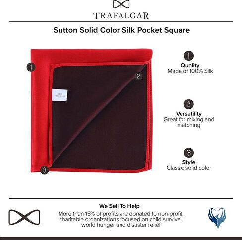 Trafalgar Sutton Solid Color Silk Pocket Square in Kuwait