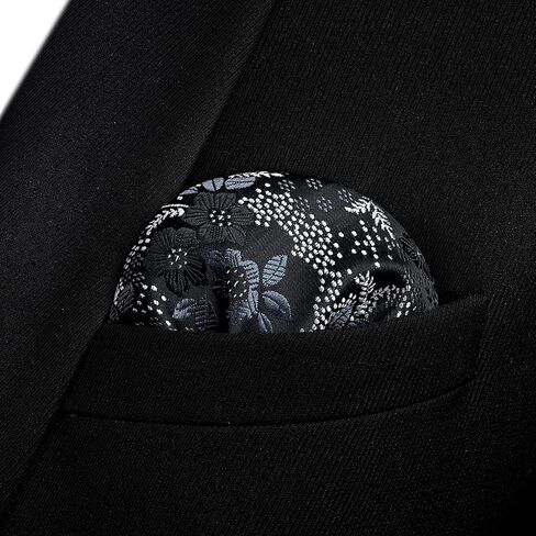 HISDERN Bow Ties for Men Floral Bowties Mens Self Tie Bow Tie Handkerchief Jacquard Woven Bowtie Pocket Square Set in Saudi Arabia