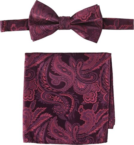 STACY ADAMS mens Classic Pretied Bow Tie With Pocket Square in Saudi Arabia