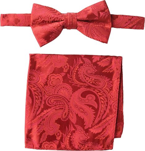 STACY ADAMS mens Classic Pretied Bow Tie With Pocket Square in Saudi Arabia