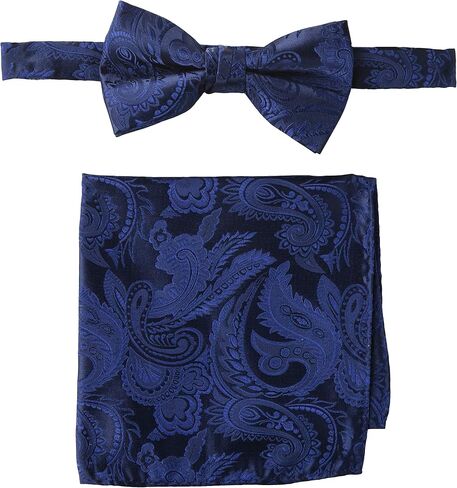 STACY ADAMS mens Classic Pretied Bow Tie With Pocket Square in Saudi Arabia