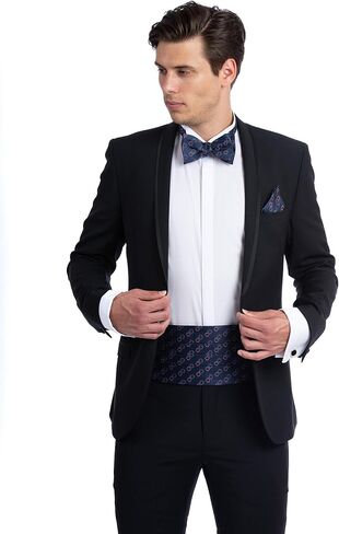 NV HOLDERS: Men's Premium 100% Silk Cummerbund, Bow Tie, Handkerchief - Black Tuxedo set in Saudi Arabia