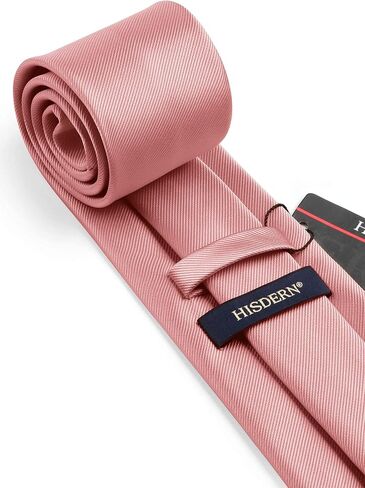 HISDERN Solid Color Ties for Men Formal 3.35" Necktie Business Tie and Pocket Square Set Classic Satin Mens Wedding Ties in Saudi Arabia