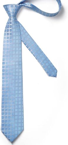 HISDERN Mens Ties Plaid Tie and Pocket Square Set Classic Woven Formal Checkered Neckties & Handkerchief Wedding Party in Saudi Arabia