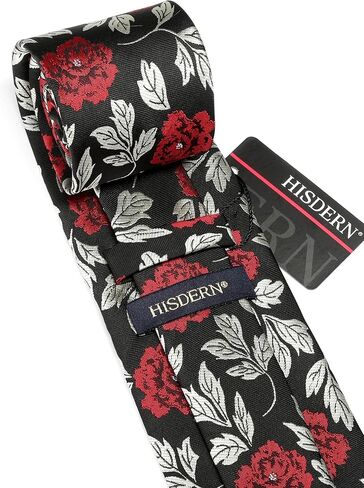 Men Floral Ties Woven Classic 3.4" Necktie Set Formal tie Pocket Square for Wedding Business with Handkerchief Gift Box in Saudi Arabia