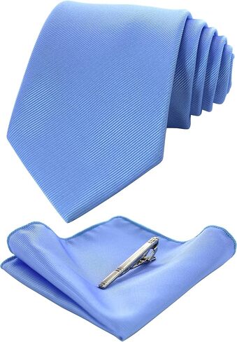 JEMYGINS Solid Color Formal Necktie and Pocket Square Tie Clip Sets for Men in Kuwait