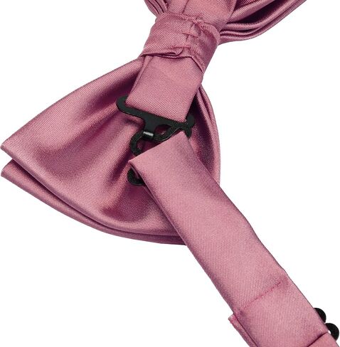 GUSLESON Mens Solid Color Double Fold Pre-tied Bow Tie and Pocket Square Cufflink Set with Gift Box in Saudi Arabia