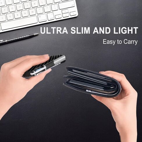 Carbon Fiber Wallet, Metal Money Clip Wallet, RFID Blocking Minimalist Wallet for Men Slim Aluminum Holder Pocket Cash Credit Card Holder in Saudi Arabia