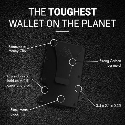 Mountain Voyage Minimalist Wallet for Men - Slim RFID Wallet, Scratch Resistant, Credit Card Holder & Money Clip, Easily Removable in Kuwait
