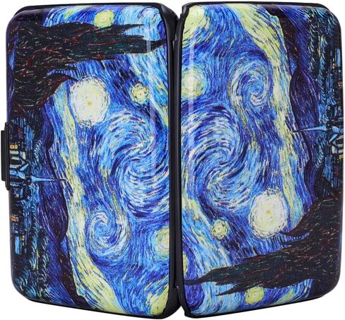 ELFISH Mini RFID Aluminum Wallet Credit Cards Holder Business Card Case Metal ID Case for Men Women (Black Marble) in Saudi Arabia