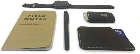 Leather Minimal Card Holder, Minimalist Wallet for Men & Women, Thin Credit Card Holder, Small Business Card Holder, Card Holder Wallet, Front Pocket Card Wallet - Magnum (Black) in Saudi Arabia