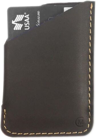 Leather Minimal Card Holder, Minimalist Wallet for Men & Women, Thin Credit Card Holder, Small Business Card Holder, Card Holder Wallet, Front Pocket Card Wallet - Magnum (Black) in Saudi Arabia