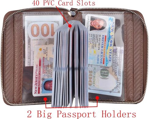 YUHAN PRETTY Credit Card Holder Wallet Large Leather Passport Case 42 Card Slots in Kuwait