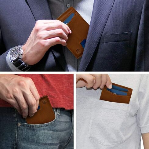 محفظة Bryker Hyde RFID Blocking Slim Minimalist ID خارج الجيب الأمامي، مشبك نقود، 9 فتحات، جلد (رمادي داكن) in Kuwait