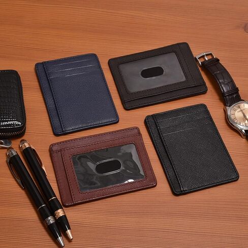 Oak Leathers Slim Real Leather Wallet For Men & Women - RFID Blocking Credit Card Holder Gift for Him & Her in Kuwait