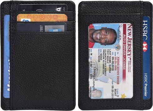 Oak Leathers Slim Real Leather Wallet For Men & Women - RFID Blocking Credit Card Holder Gift for Him & Her in Kuwait