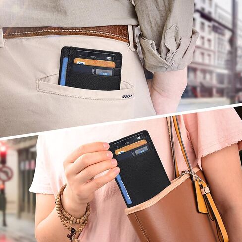 Oak Leathers Slim Real Leather Wallet For Men & Women - RFID Blocking Credit Card Holder Gift for Him & Her in Kuwait