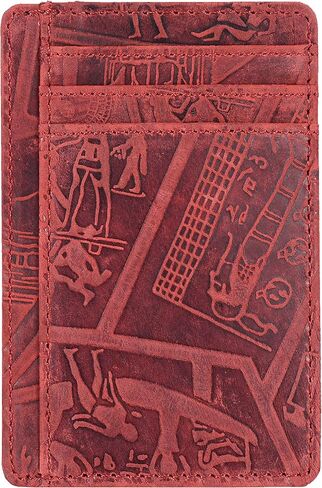Oak Leathers Slim Real Leather Wallet For Men & Women - RFID Blocking Credit Card Holder Gift for Him & Her in Kuwait