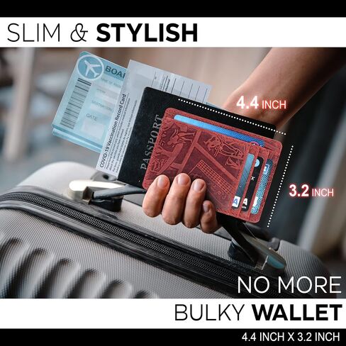 Oak Leathers Slim Real Leather Wallet For Men & Women - RFID Blocking Credit Card Holder Gift for Him & Her in Kuwait