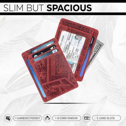 Oak Leathers Slim Real Leather Wallet For Men & Women - RFID Blocking Credit Card Holder Gift for Him & Her in Kuwait