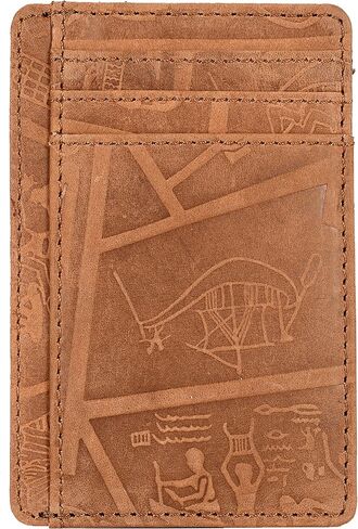 Oak Leathers Slim Real Leather Wallet For Men & Women - RFID Blocking Credit Card Holder Gift for Him & Her in Kuwait