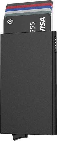 VULKIT Pop Up Wallet, Slim Minimalist Credit Card Holder For Men and Women RFID Blocking Mini Metal Case in Saudi Arabia