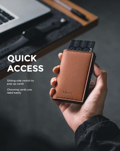 محفظة حامل بطاقات VULKIT Minimalist، بطاقات منبثقة، حماية RFID تحمل ما يصل إلى 10 بطاقات in Kuwait